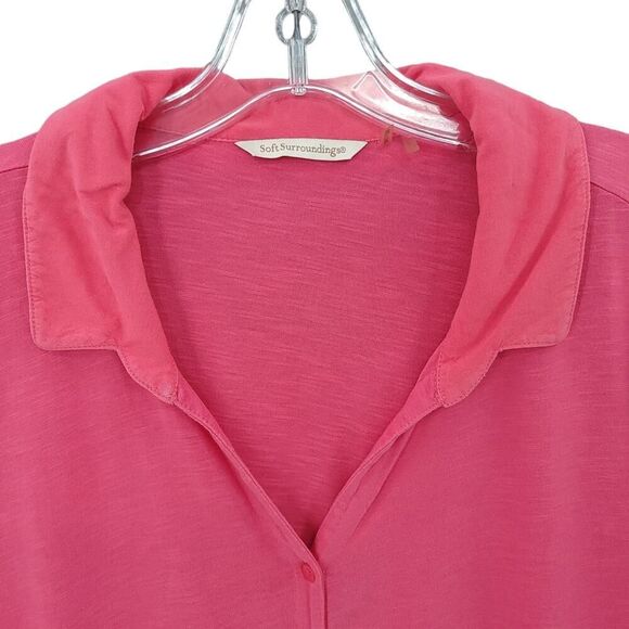 Soft Surroundings Pink Button Down Dress Tunic - Picture 5 of 9